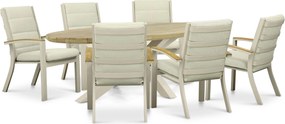 Tuinset 6 personen 240 cm Aluminium Zand/Beige Osmen Midura/Diogo
