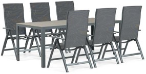 Tuinset 4 personen 200 cm Aluminium/textileen Grijs Hartman Sitges/Solare