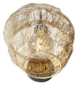 Oosterse wandlamp zwart met goud - Vadi