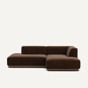 Rechter hoekbank in chenille fluweel, Jacopo