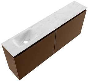 Mondiaz Ture DLux toiletmeubel 120cm rust met wastafel opalo links zonder kraangat