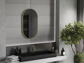 Mexen Loft ovale badkamerspiegel 80 x 45 cm, gouden frame - 9851-080-045-000-50