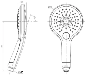 Saniclear Evolution handdouche 2 standen geborsteld messing