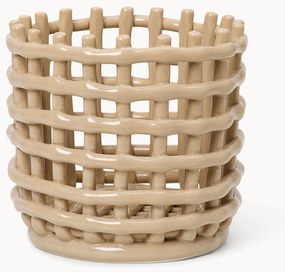 Handgemaakte opbergmand Nalan van keramiek, H 15 cm