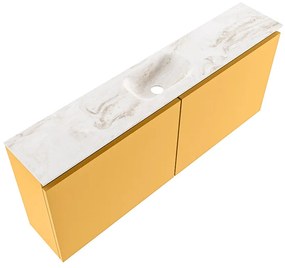 Mondiaz Ture DLux toiletmeubel 120cm ocher met wastafel frappe midden met kraangat