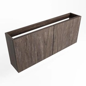 Mondiaz FOWY fonteinonderkast - 120x22x50cm - 2 deuren - push to open - softclose - Dark Brown FOWYTO120DB2D