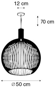 Eettafel / Eetkamer Design hanglamp goud 50 cm - Wire Dos Design E27 rond Binnenverlichting Lamp