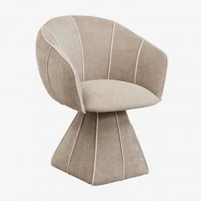 Draaibare Eetkamerstoelen Met Armleuningen, Bekleed, Set Van 2 Tallin Chenille Bruin Wheat - Sklum