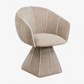 Draaibare Eetkamerstoelen Met Armleuningen, Bekleed, Set Van 2 Tallin Chenille Tarwebruin - Sklum