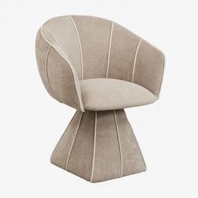 Set Van 2 Gestoffeerde Eetkamerstoelen Tallin Stof Chenille Bruin - Tarwe - Sklum