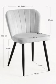 Set 4 Luk Fluwelen Stoelen