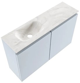 Mondiaz Ture DLux toiletmeubel 80cm clay met wastafel ostra links zonder kraangat