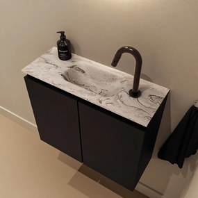 Mondiaz Ture DLux toiletmeubel 60cm urban met wastafel glace midden met kraangat