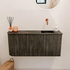 Mondiaz Joya DLux 90cm toiletmeubel ronding links shadow met wastafel faye rechts zonder kraangat lava