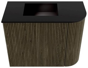 Mondiaz Joya 50cm toiletmeubel ronding rechts shadow met wastafel faye links zonder kraangat urban