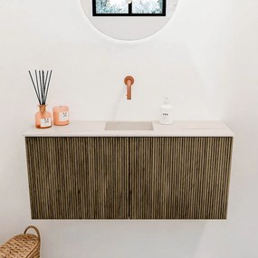 Mondiaz Joya DLux 90cm toiletmeubel dusk met wastafel faye midden zonder kraangat meli