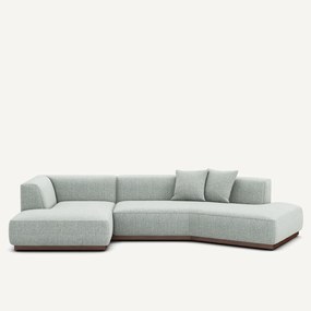 Linkse open hoekbank in gespikkelde stof, Jacopo