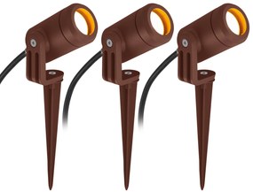 3x Mini LED Spike Tuinspot Corten