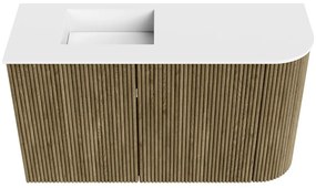 Mondiaz Joya 70cm toiletmeubel ronding rechts dusk met wastafel faye links zonder kraangat talc