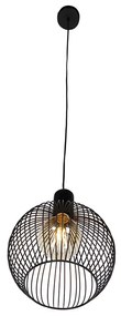 Design ronde hanglamp zwart 30 cm - Dos