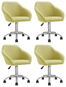 vidaXL Eetkamerstoelen draaibaar 4 st stof groen