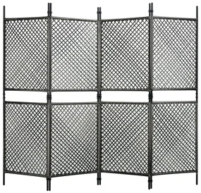 vidaXL Schuttingpaneel 2,4x2 m poly rattan antracietkleurig