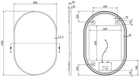 Hotbath &More Oval spiegel ovaal 80x120cm geborsteld koper PVD