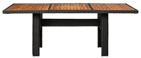 vidaXL Tuintafel 200x100x74 cm poly rattan zwart