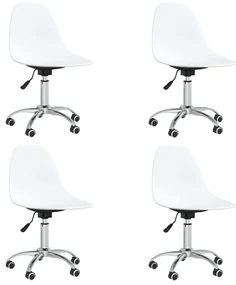 vidaXL Eetkamerstoelen draaibaar 4 st polypropeen wit