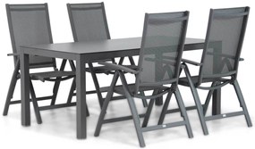 Tuinset 4 personen 180 cm Aluminium/Textileen /Aluminium/textileen Grijs Presto Vasto/Madras