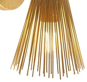 Art Deco wandlamp goud 2-lichts - Broom Landelijk E27 rond Binnenverlichting Lamp