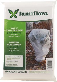 Famiflora winter vliesdoek voor planten 1x16m – 30 g/m² – Vorstbescherming – Ademend – UV-bestendig