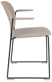 Stapelbare Design Stoel Met Arm Beige