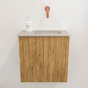 Mondiaz Joya DLux 40cm toiletmeubel oak met wastafel faye rechts zonder kraangat opalo
