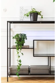 Kare Design Loft Laag Wandrek Staal Met Glas - 115x30x100cm.