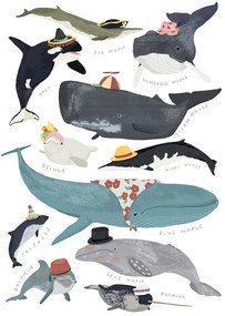 Ilustratie Whales In Hats, Hanna Melin