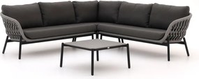 Hoek loungeset Bellagio | 5 personen | Loungeset Grijs | Hoekbank Rope (touw) | 255x255cm | Kees Smit Tuinmeubelen