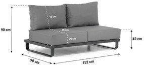 Lifestyle Garden Furniture Venezia Open Bank Aluminium Grijs