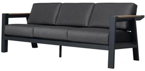 Victoria  3-zitsbank antraciet teak aluminium