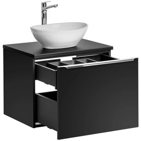 Comad Santa Fe Black badkamermeubel 60cm zwart mat met glans witte waskom