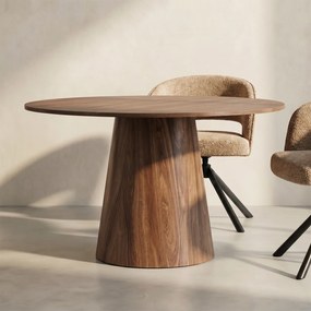 Ronde Eettafel Met Ronde Voet Naturel - 120 X 120cm.