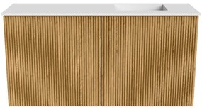Mondiaz Joya 80cm toiletmeubel oak met wastafel faye rechts 1 kraangat talc