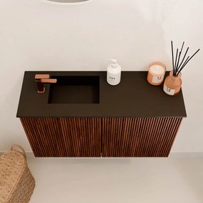 Mondiaz Joya 70cm toiletmeubel ruby met wastafel faye links 1 kraangat urban
