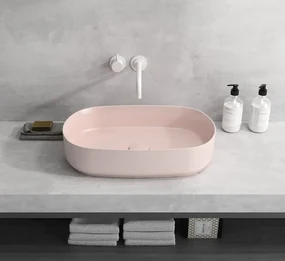 Isvea Infinity Oval waskom 55x36cm mat roze