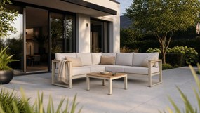 Hoek loungeset 5 personen Aluminium Zand/Beige  Domani Furniture Nordic