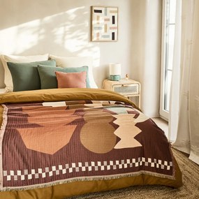 Jacquard plaid met franjes, ADRIAN