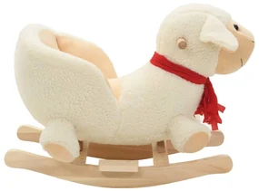 vidaXL Hobbeldier schaap met rugleuning 60x32x50 cm pluche wit