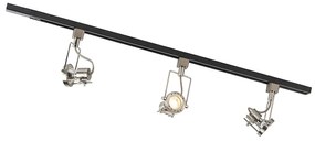 Smart 1-fase rail zwart met staal incl. 3 WiFi GU10 - Iconic Suplux Modern GU10 Binnenverlichting Lamp