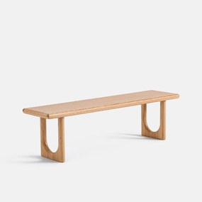 Bank van massief eikenhout en gefineerd eikenhout, lengte 160 cm, DOUVE