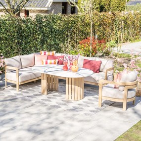 Garden Impressions Sirocco lounge dining set 3-delig links - acacia - grey sand